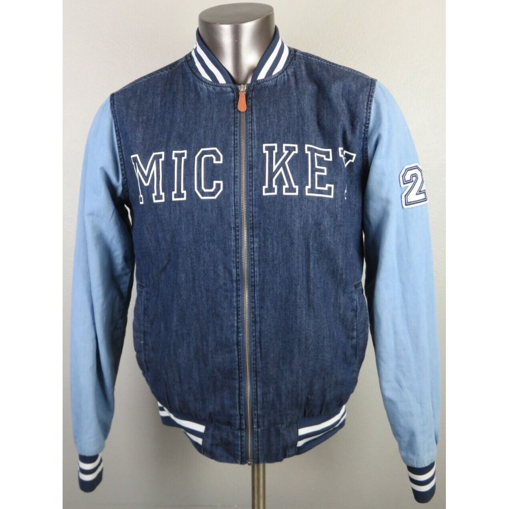 Our Universe Disney Mickey Varsity Jacket Adult S Blue Full Zip The One And Only